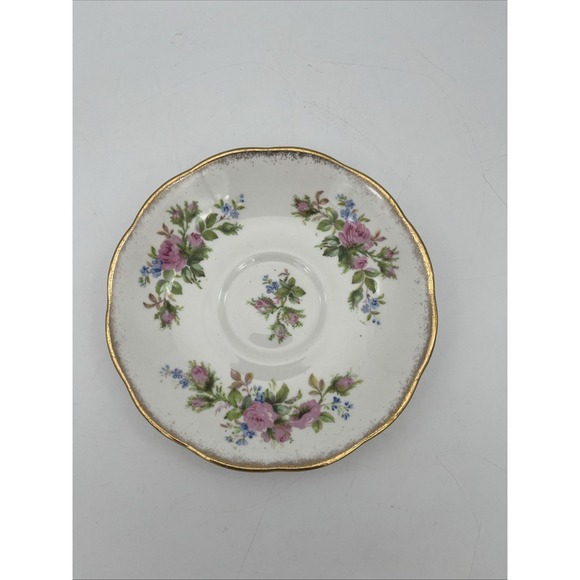 Other - 1 Roslyn China Fine Bone China England  Moss Rose Saucer‎ (no cups included)